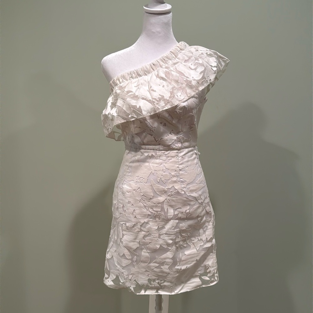 Milly White One Shoulder Dress